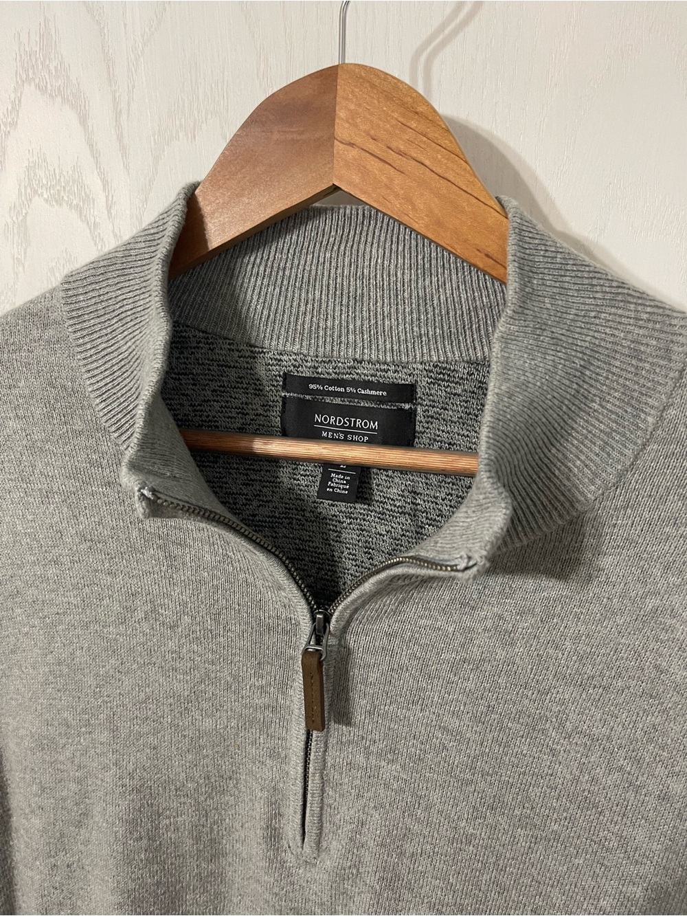 Nordstrom Gray Zip-Up Sweater